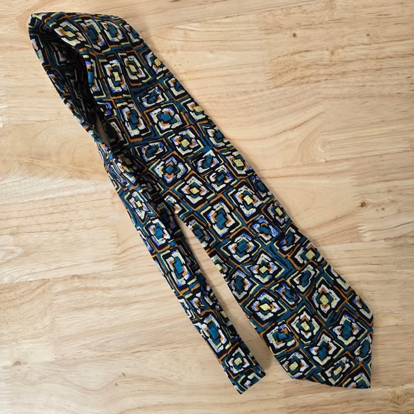 Vintage Hubert Milano 100% Silk Made in Italy Tie 61" 1980s MADE IN Italy Men's‎ - Picture 1 of 5